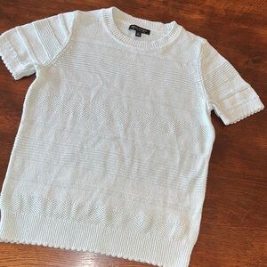 BR short sleeve linen sweater, ice blue/green, medium